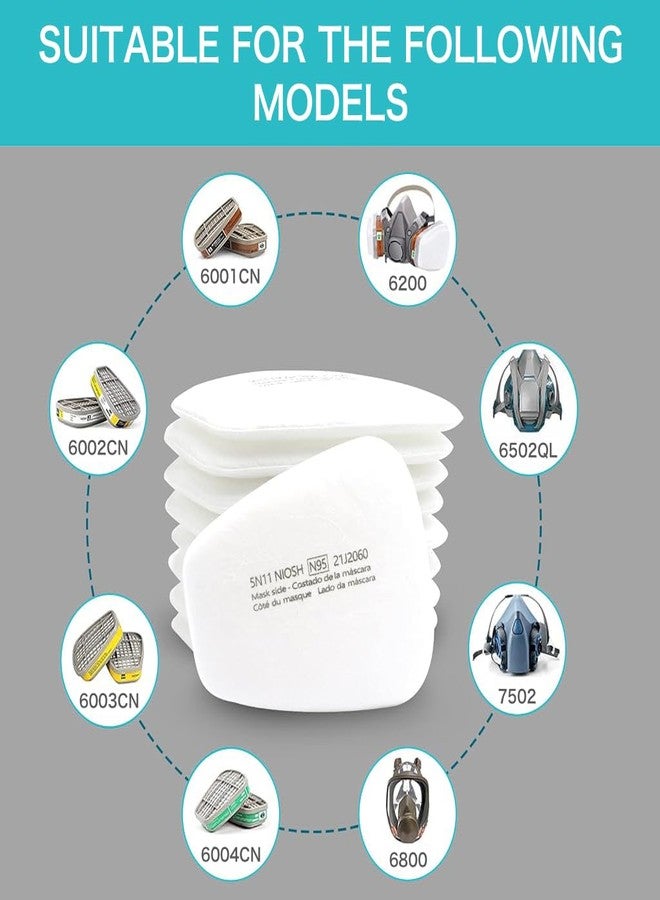 Serplex سيربلكس® 24 قطعة من وسادات فلتر الكربون النشط 5N11، تصميم ترشيح بخمس طبقات، وسادات قطنية عالمية لتصفية الجسيمات لأقنعة التنفس، وسادات ترشيح احترافية لأقنعة التنفس - Image 4